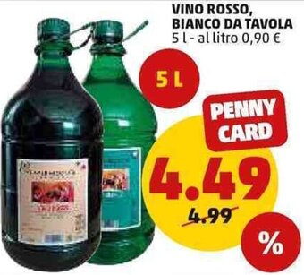 PENNY Vino Rosso,Bianco da Tavola 5 l offerta