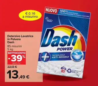 Carrefour Dash Detersivo Lavatrice in Polvere 5 kg offerta