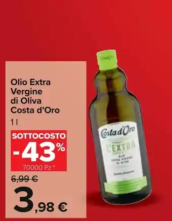 Carrefour Costa d'Oro Olio Extra Vergine di Oliva 1 l offerta