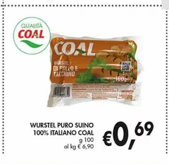 Supermercato Coal Wurstel puro suino 100% italiano coal offerta