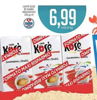 Supermercati Piccolo Kosè by Kimbo Armonioso Caffè 250g x 6 offerta