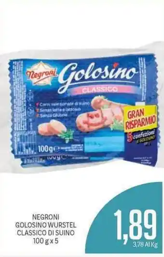 Negroni Golosino Wurstel Classico di Suino 100g x 5
