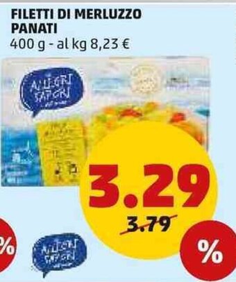 PENNY Filetti di Merluzzo Panati 400 g offerta