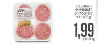 Supermercati Piccolo Del Campo Hamburger di Tacchino x 4 408g offerta