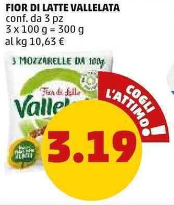 PENNY Fior di Latte Vallelata conf. da 3 pz 3 x 100 g offerta