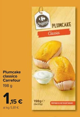 Carrefour Carrefour Plumcake classico 198 g offerta