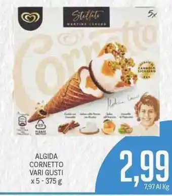 Supermercati Piccolo Algida Cornetto Vari Gusti x 5 375g offerta