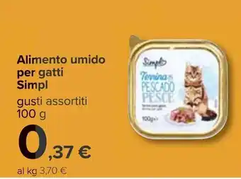 Carrefour Simpl Alimento umido per gatti 100 g offerta
