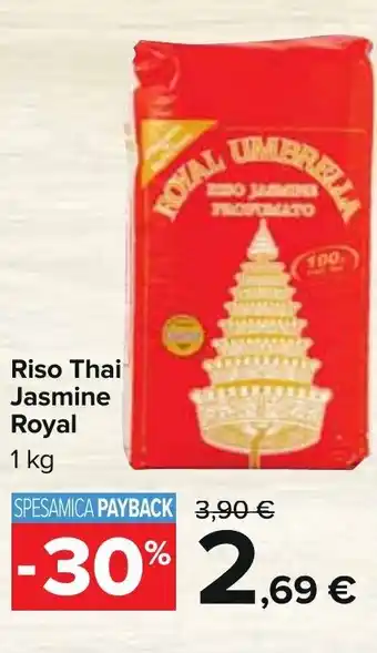 Carrefour Royal Umbrella Riso Thai Jasmine 1 kg offerta