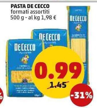 PENNY Pasta De Cecco formati assortiti 500 g offerta