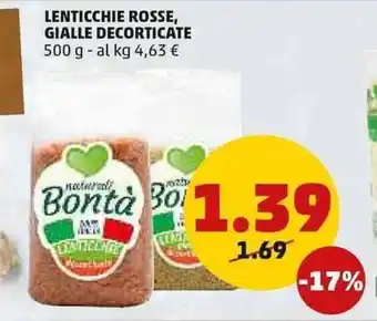 PENNY Lenticchie Rosse, Gialle Decorticate 500 g offerta
