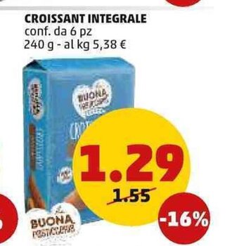 PENNY Croissant Integrale conf. da 6 pz 240 g offerta