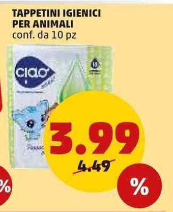 PENNY Tappetini Igienici Per Animali conf. da 10 pz offerta