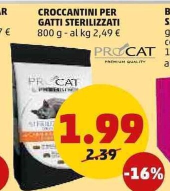 PENNY Croccantini Per Gatti Sterilizzati 800 g offerta