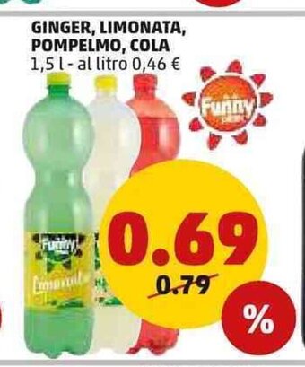 Ginger, Limonata, Pompelmo, Cola 1,5 L