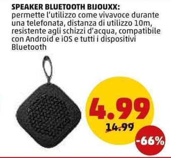 PENNY Speaker Bluetooth Bijouxx offerta