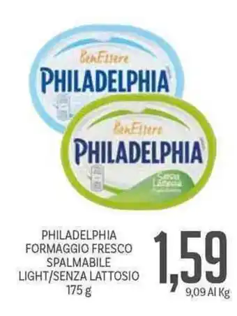 Supermercati Piccolo Philadelphia Formaggio Fressco Spalmabile Light/Senza Lattosio 175g offerta
