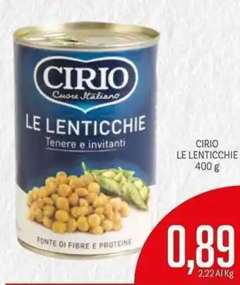Supermercati Piccolo Cirio Le Lenticchie 400g offerta
