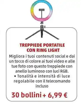 PENNY Treppiede Portatile Con Ring Light offerta