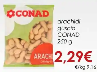 Conad Conad Arachidi Guscio 250 g offerta