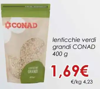 Conad Conad Lenticchie Verdi Grandi 400 g offerta
