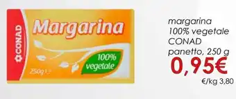 Conad Margarina 100% Vegetale Panetto 250 g