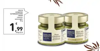 Conad Sapori & Dintorni Conad Pesto Genovese classica, senza aglio, 90 g offerta