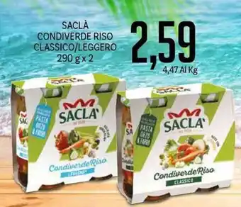 Supermercati Piccolo Saclà Condiverde Riso Classico/Leggero 290gx2 offerta