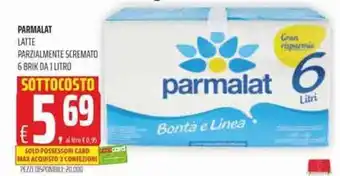 Parmalat Latte Parzialmente Scremato 6 Brik da 1 litro