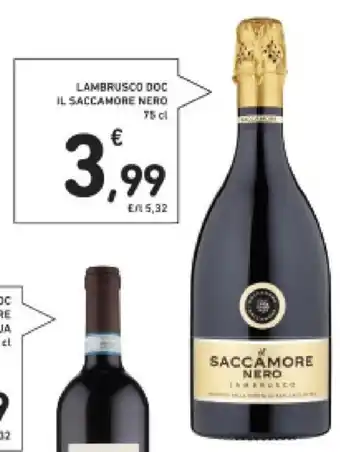 Conad Lambrusco Doc IL Saccamore Nero 75 cl offerta