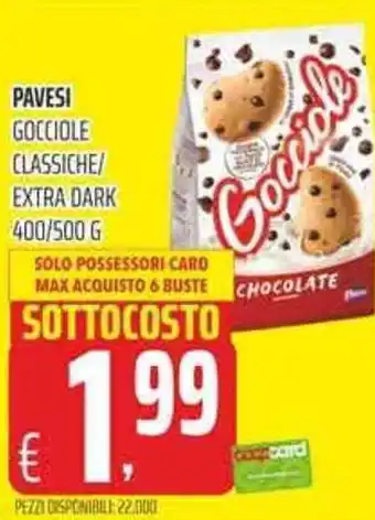 Coop Pavesi Gocciole Classiche/Extra Dark 400/500 g offerta