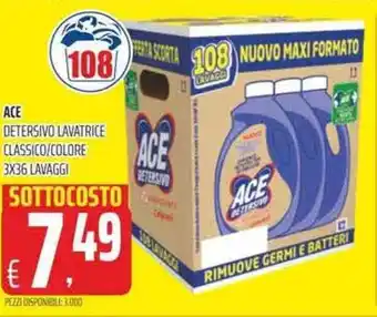 Coop Ace Detersivo Lavatrice Classico/Colore 3x36 Lavaggi offerta