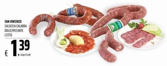 Coop San Vincenzo Salsiccia Calabra Dolce/Piccante offerta