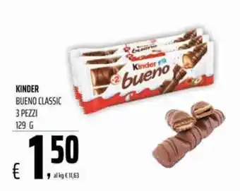 Coop Kinder Bueno Classic 3 pezzi 129 g offerta