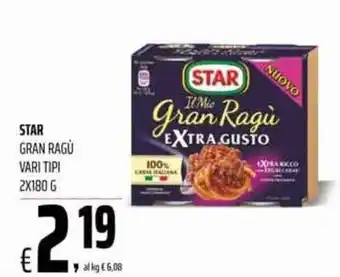 Coop Star Gran Ragù vari tipi 2x180 g offerta