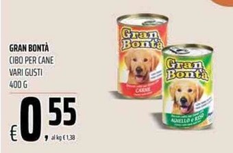 Coop Gran Bontà Cibo per Cane vari gusti 400 g offerta