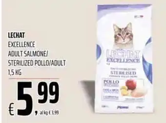 Coop Lechat Excellence Adult Salmone/Sterilized Pollo/Adult 1,5 kg offerta
