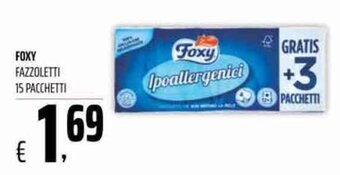 Coop Foxy Fazzoletti 15 Pacchetti offerta