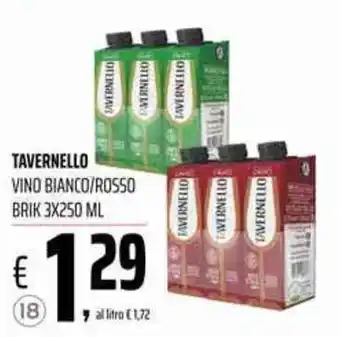 Tavernello Vino Bianco/Rosso Brik 3x250 ml