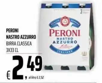 Coop Peroni Nastro Azzurro Birra Classica 3x33 cl offerta