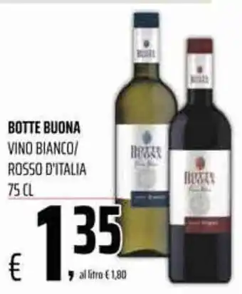 Coop Botte Buona Vino Bianco/Rosso D'Italia 75 cl offerta