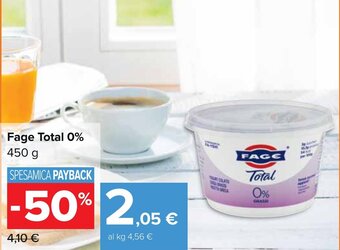 Carrefour Fage Total 0% 450 g offerta