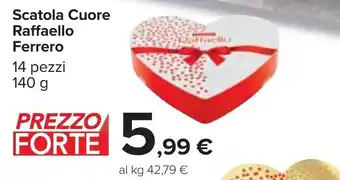 Carrefour Ferrero Scatola Cuore Raffaello 14 pezzi 140 g offerta