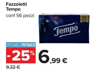 Carrefour Tempo Fazzoletti conf 56 pezzi offerta