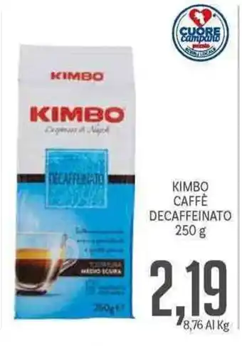 Supermercati Piccolo Kimbo Caffè Decaffeinato 250g offerta