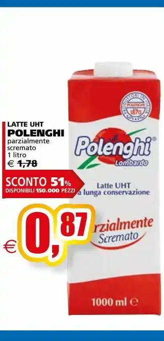 Latte uht polenghi parzialmente scremato 1 litro