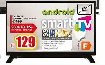 Il Gigante Tv led 24" toshiba 24wa2063dai offerta