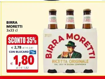 Il Gigante Birra moretti 3x33cl offerta