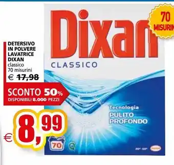 Il Gigante Detersivo in polvere lavatrice dixan 70 misurini offerta