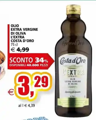 Il Gigante Olio extra vergine di oliva l'extra 75cl  costa d'oro offerta